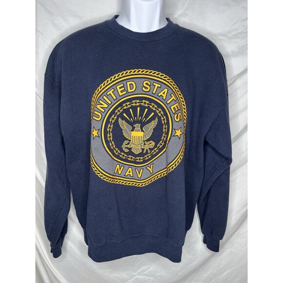 US Navy Sweatshirt OCS Front Back Graphics Soffe Sweats XL USA Made Vintage 90s - Picture 1 of 6
